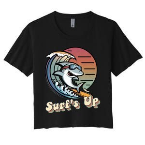 Surfer Shark SurfS Up Women's Crop Top Tee