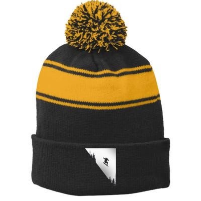 Snowboard Snowboarding Snowboarder Snowboard Stripe Pom Pom Beanie
