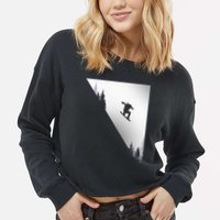 Snowboard Snowboarding Snowboarder Snowboard Cropped Pullover Crew