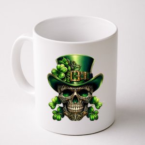 Sugar Skull St Patrick Day Of The Dead Lucky Shamrock Coffee Mug