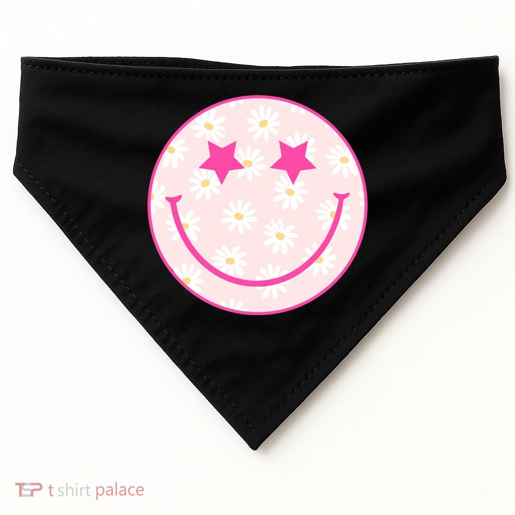 Sunflower Star Smiley Retro USA-Made Doggie Bandana