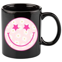 Sunflower Star Smiley Retro 11oz C Handle Ceramic Mug