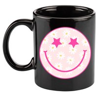Sunflower Star Smiley Retro 11oz C Handle Ceramic Mug