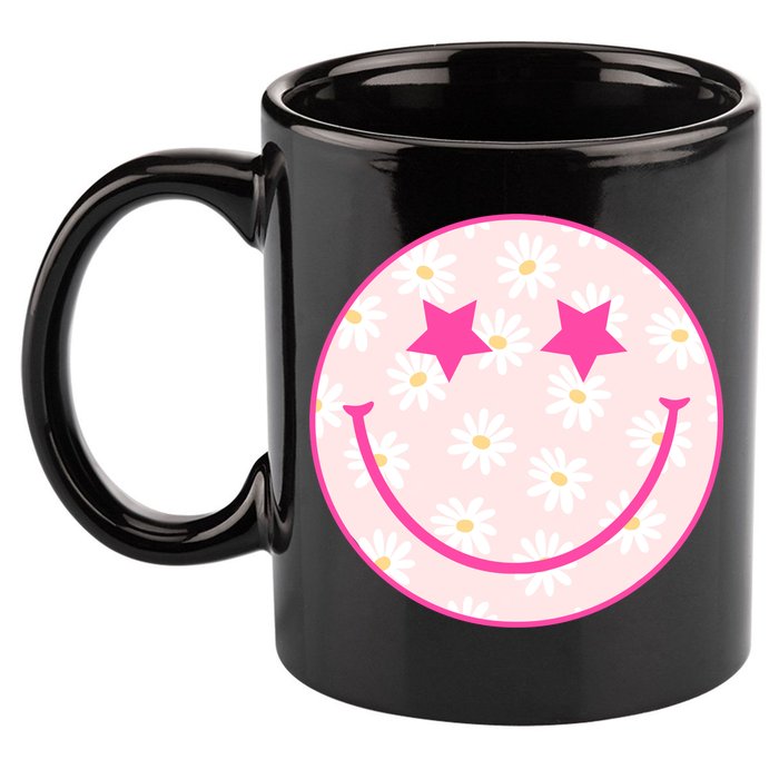 Sunflower Star Smiley Retro 11oz C Handle Ceramic Mug