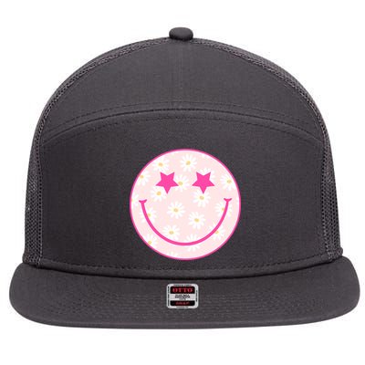 Sunflower Star Smiley Retro 7 Panel Mesh Trucker Snapback Hat
