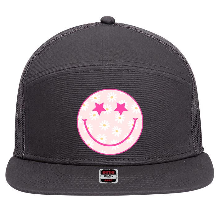 Sunflower Star Smiley Retro 7 Panel Mesh Trucker Snapback Hat