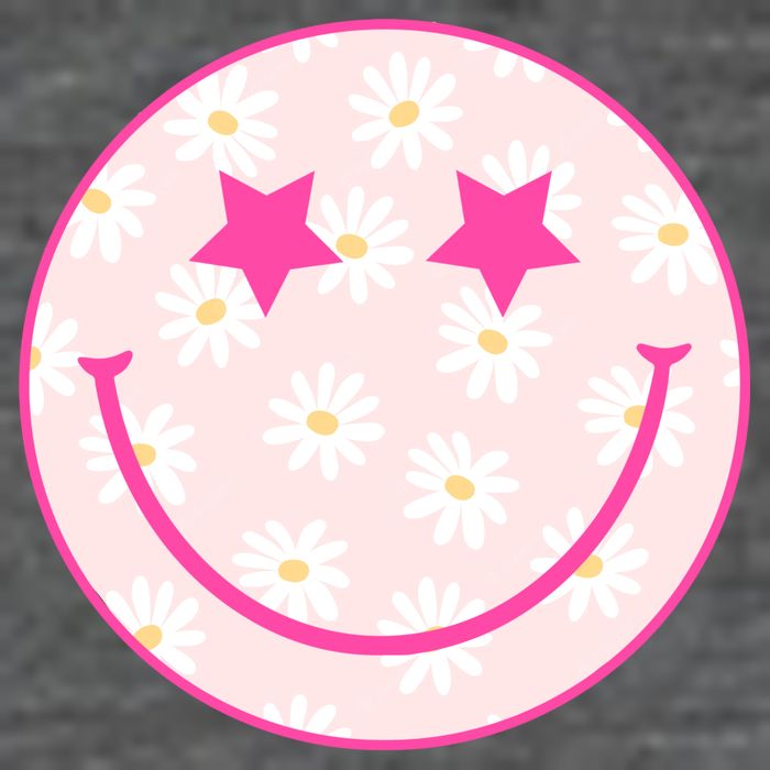 Sunflower Star Smiley Retro Womens T-Shirt