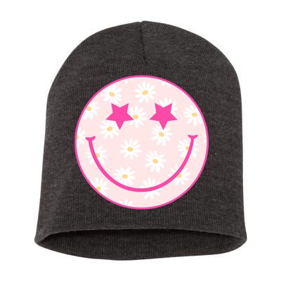Sunflower Star Smiley Retro Short Acrylic Beanie
