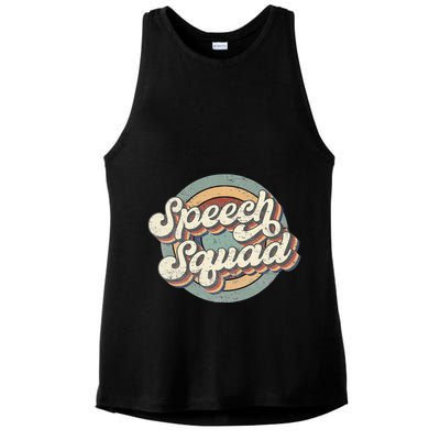 Speech Squad Speech Therapy Crew Hello Back To School Team Ladies PosiCharge Tri-Blend Wicking Tank