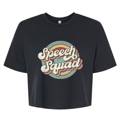 Speech Squad Speech Therapy Crew Hello Back To School Team Bella+Canvas Jersey Crop Tee