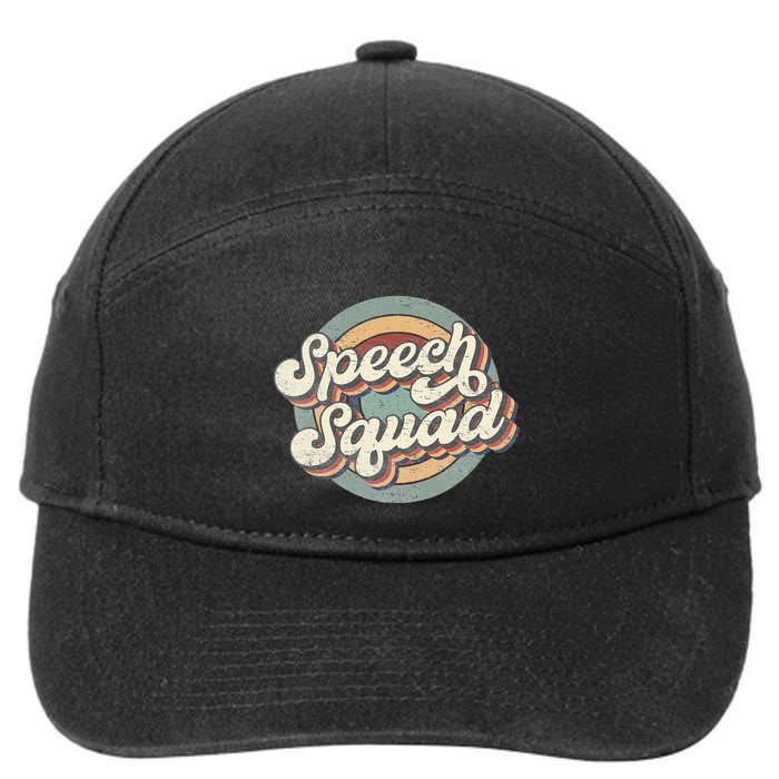 Speech Squad Speech Therapy Crew Hello Back To School Team 7-Panel Snapback Hat