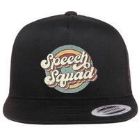 Speech Squad Speech Therapy Crew Hello Back To School Team Flat Bill Trucker Hat