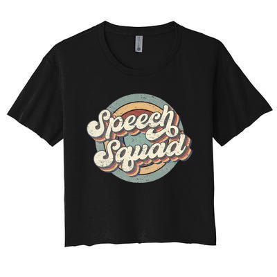 Speech Squad Speech Therapy Crew Hello Back To School Team Women's Crop Top Tee