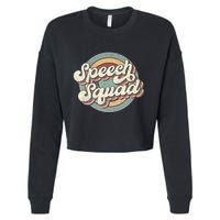 Speech Squad Speech Therapy Crew Hello Back To School Team Cropped Pullover Crew