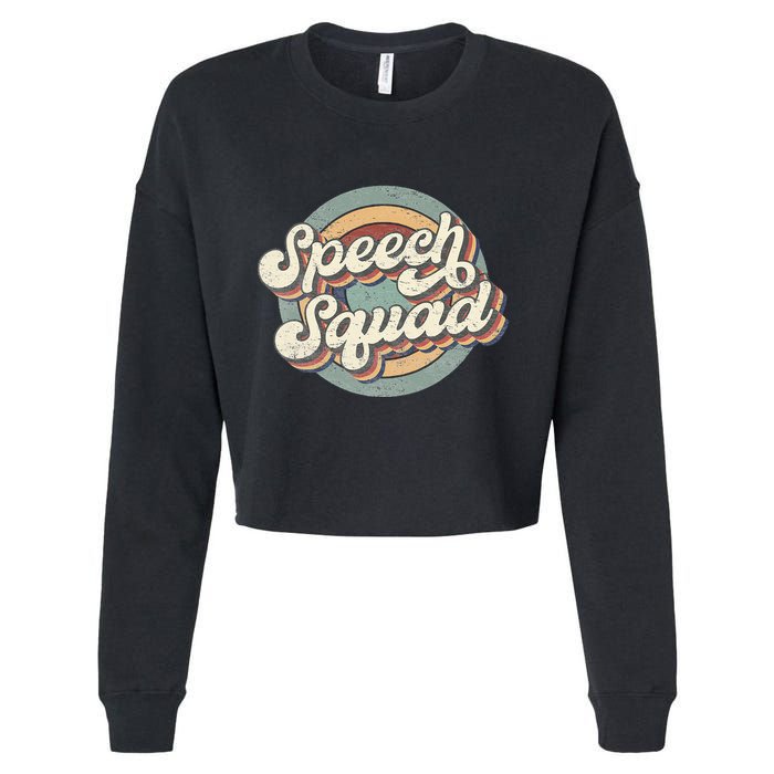 Speech Squad Speech Therapy Crew Hello Back To School Team Cropped Pullover Crew