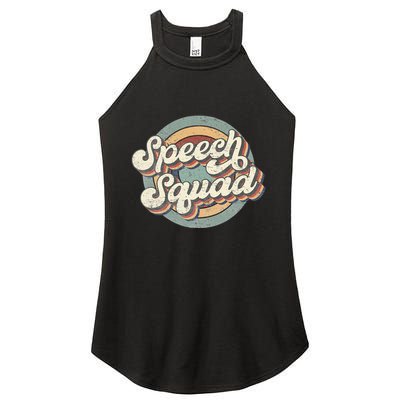 Speech Squad Speech Therapy Crew Hello Back To School Team Women's Perfect Tri Rocker Tank