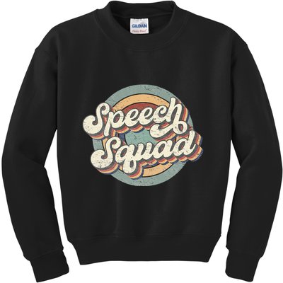 Speech Squad Speech Therapy Crew Hello Back To School Team Kids Sweatshirt