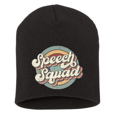 Speech Squad Speech Therapy Crew Hello Back To School Team Short Acrylic Beanie