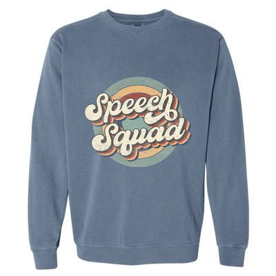 Speech Squad Speech Therapy Crew Hello Back To School Team Garment-Dyed Sweatshirt