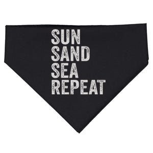 Sun Sand Sea Repeat Beach Surf Life Style Summer Vacation USA-Made Doggie Bandana