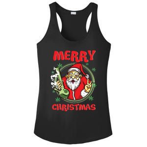 Smoking Santa Stoned On Christmas From His Fav Marijuana Ladies PosiCharge Competitor Racerback Tank