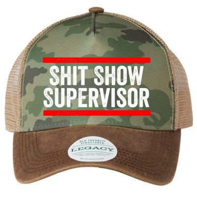 Shit Show Supervisor Sarcastic Distressed Legacy Tie Dye Trucker Hat