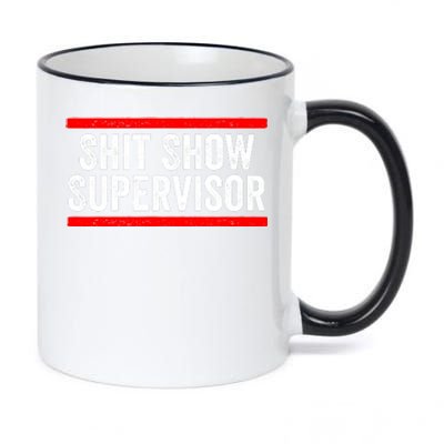 Shit Show Supervisor Sarcastic Distressed 11oz Black Color Changing Mug