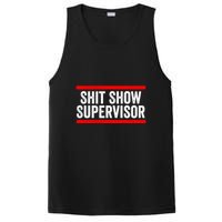Shit Show Supervisor Sarcastic Distressed PosiCharge Competitor Tank