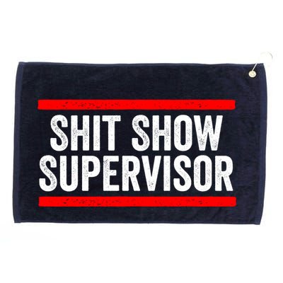 Shit Show Supervisor Sarcastic Distressed Grommeted Golf Towel