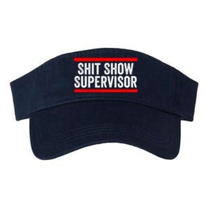 Shit Show Supervisor Sarcastic Distressed Valucap Bio-Washed Visor