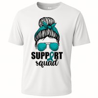 Support Squad Shirts Ovarian Cancer Messy Bun Cooling Performance Crew T-Shirt