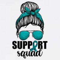 Support Squad Shirts Ovarian Cancer Messy Bun Cooling Performance Crew T-Shirt