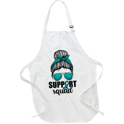 Support Squad Shirts Ovarian Cancer Messy Bun Apron