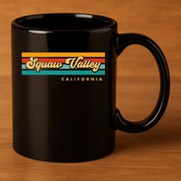 Sunset Stripes Squaw Valley California 11oz C Handle Ceramic Mug
