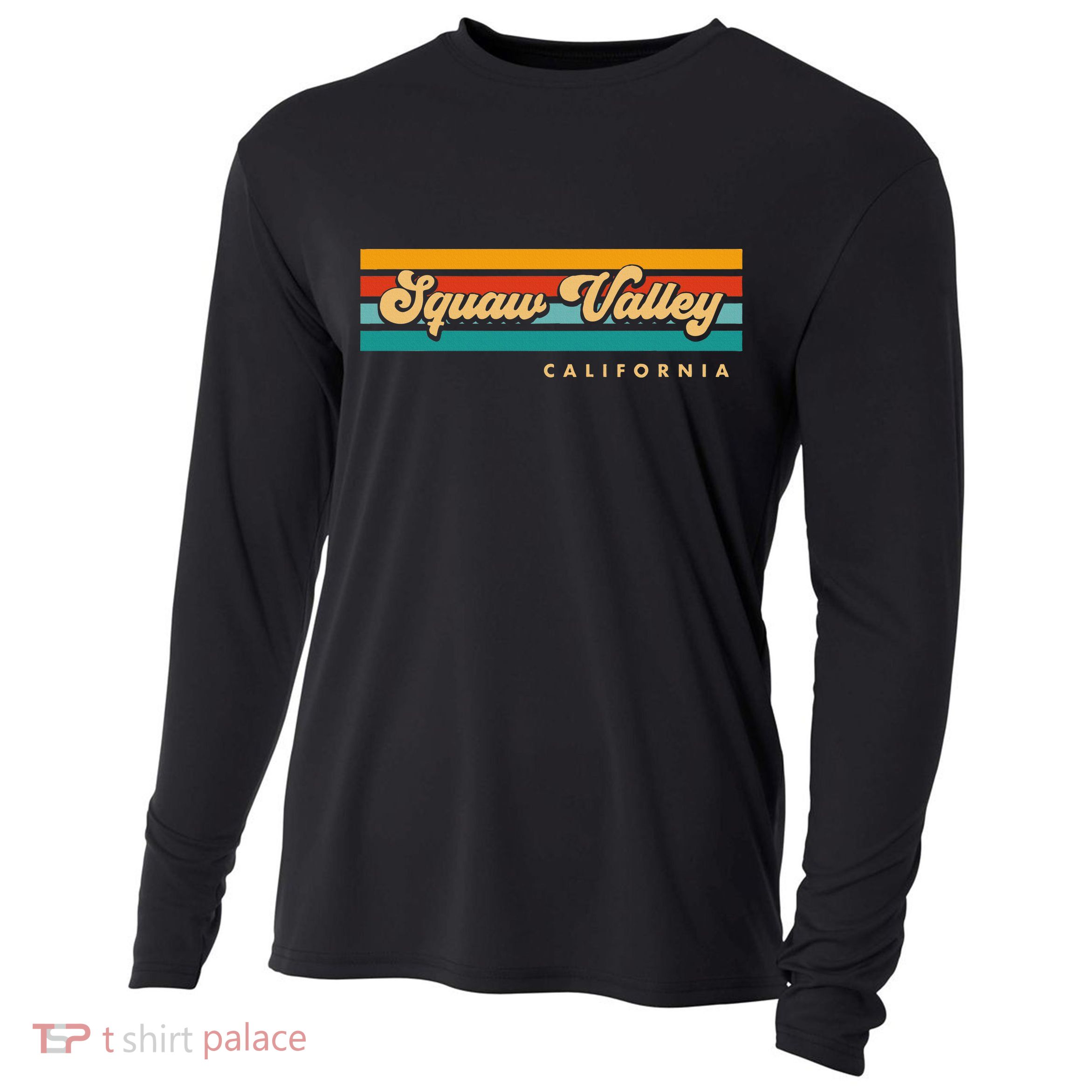 Sunset Stripes Squaw Valley California Cooling Performance Long Sleeve Crew