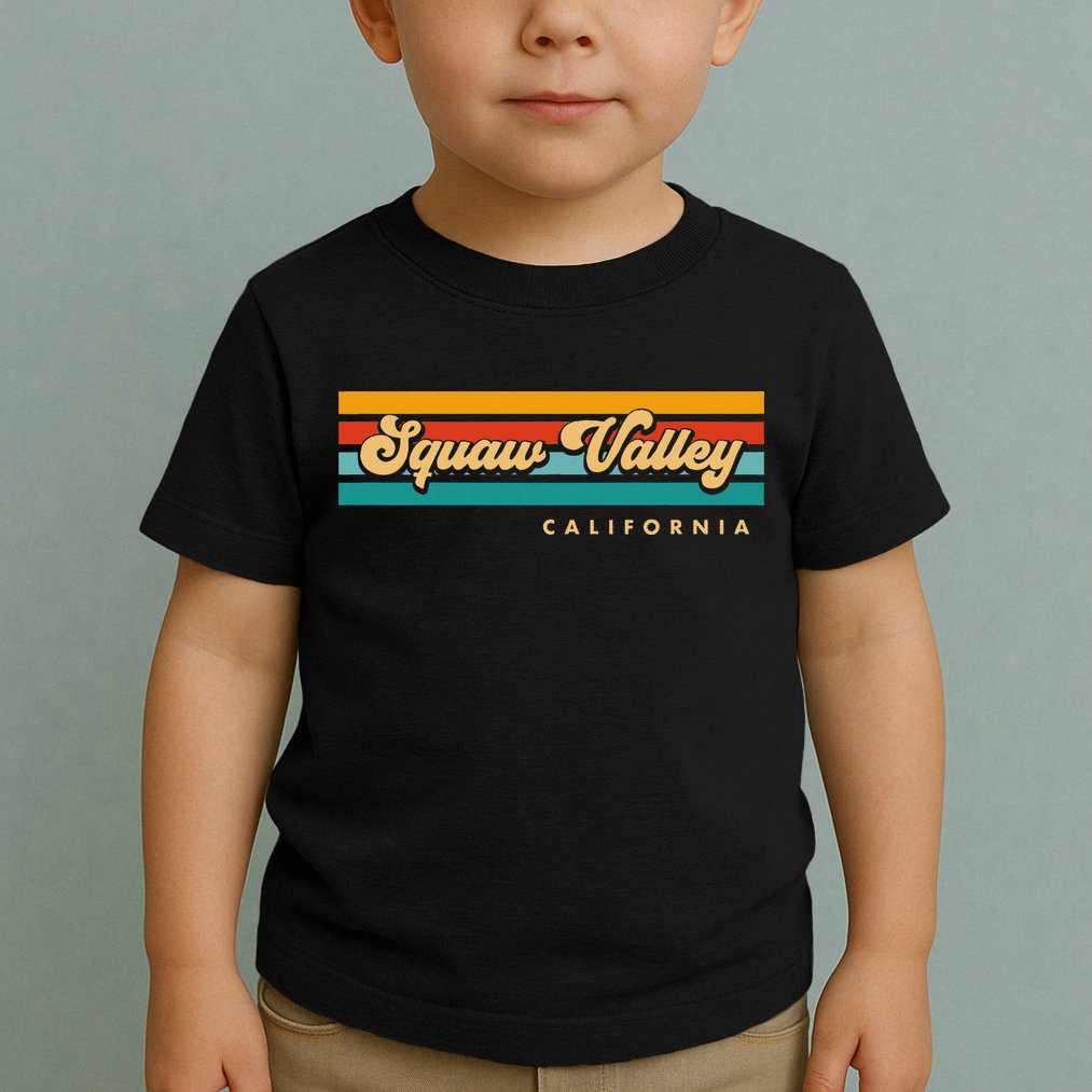 Sunset Stripes Squaw Valley California Toddler T-Shirt