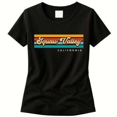 Sunset Stripes Squaw Valley California Womens T-Shirt
