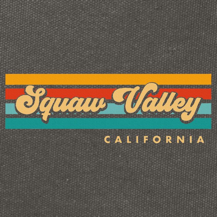 Sunset Stripes Squaw Valley California Cotton Canvas Backpack