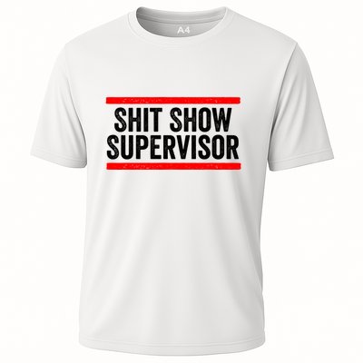 Shit Show Supervisor Sarcastic Distressed Performance Shirt