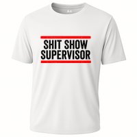 Shit Show Supervisor Sarcastic Distressed Performance Shirt