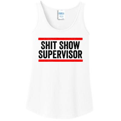 Shit Show Supervisor Sarcastic Distressed Ladies Essential Tank