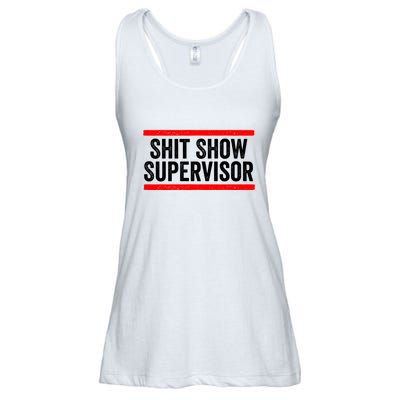 Shit Show Supervisor Sarcastic Distressed Ladies Essential Flowy Tank