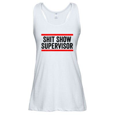 Shit Show Supervisor Sarcastic Distressed Ladies Essential Flowy Tank