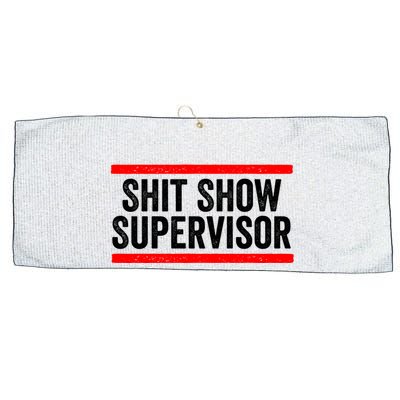 Shit Show Supervisor Sarcastic Distressed Large Microfiber Waffle Golf Towel