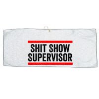 Shit Show Supervisor Sarcastic Distressed Large Microfiber Waffle Golf Towel