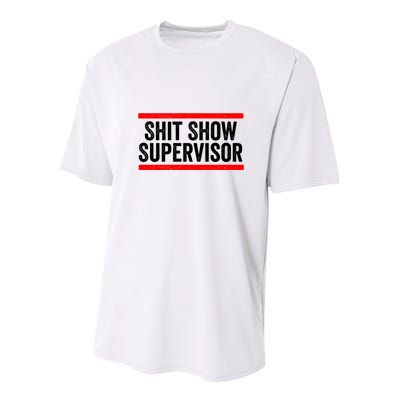 Shit Show Supervisor Sarcastic Distressed Youth Performance Sprint T-Shirt