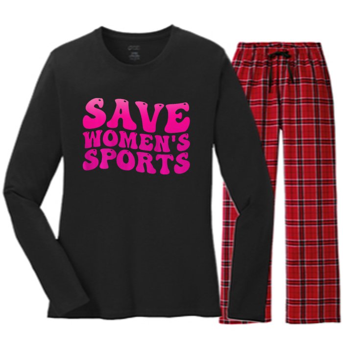 Save 's Sports Act Protect Wo Sports Support Groovy Women's Long Sleeve Flannel Pajama Set 