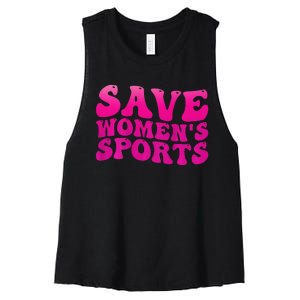 Save 's Sports Act Protect Wo Sports Support Groovy Women's Racerback Cropped Tank