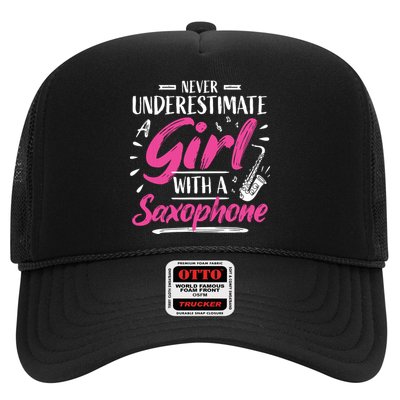 Saxophonist Saxist Sax Never Underestimate A Girl Saxophone Trucker Hat