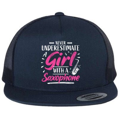 Saxophonist Saxist Sax Never Underestimate A Girl Saxophone Flatbill Hat
